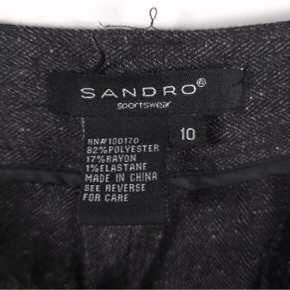 SANDRO Sportswear Rayon Blend Straight Wide Suit Trousers Pants Slacks Size 10 - Picture 3 of 11